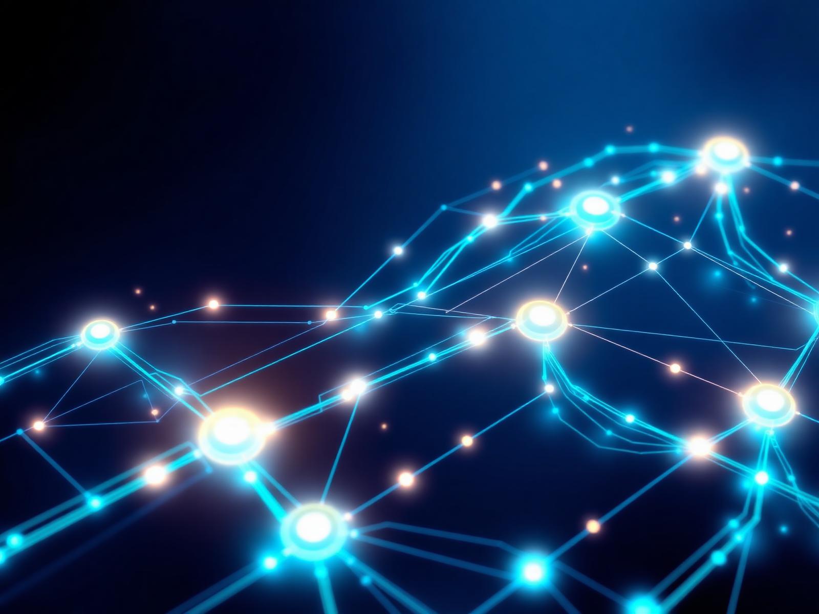 Illustration of a glowing connected network representing modern IT infrastructure